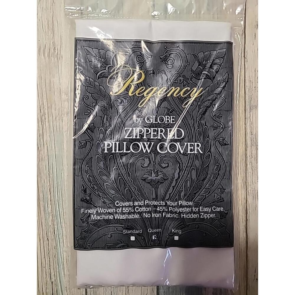 1 Regency By Globe Zippered Pillow Cover Queen New In Package Hidden Zipper